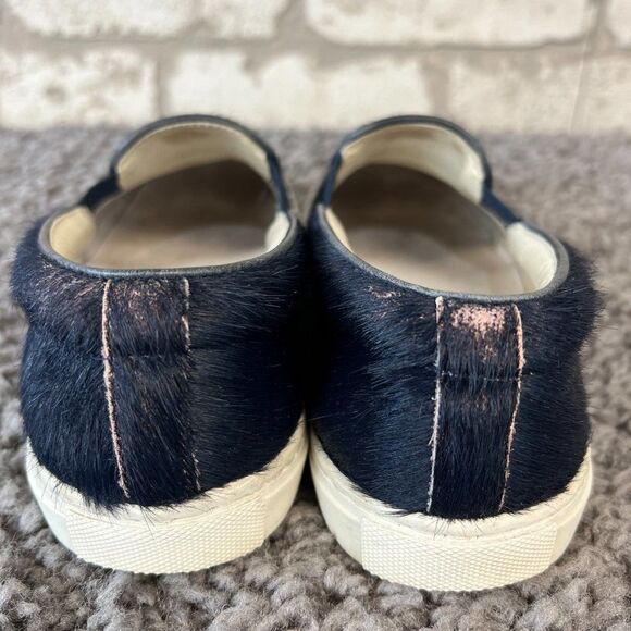 Del Toro Pony Hair Loafers Womens 6 Blue Slip On Comfort Shoe Handmade in Italy - Picture 2 of 12